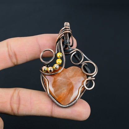 Orange Sunstone Gemstone Pendant