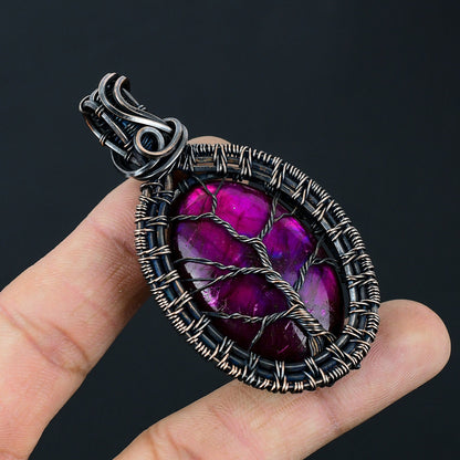 Pink Labradorite Gemstone Pendant