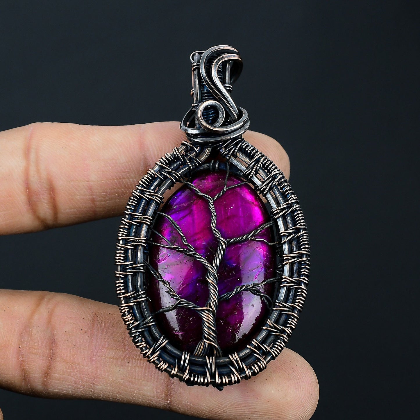 Pink Labradorite Gemstone Pendant