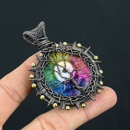 Rainbow Druzy Gemstone Pendant