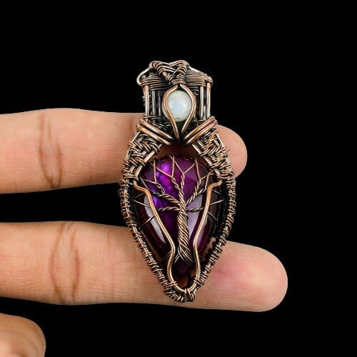 Pink Labradorite Gemstone Pendant