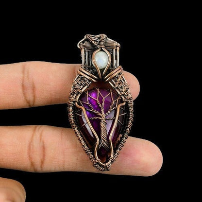 Pink Labradorite Gemstone Pendant