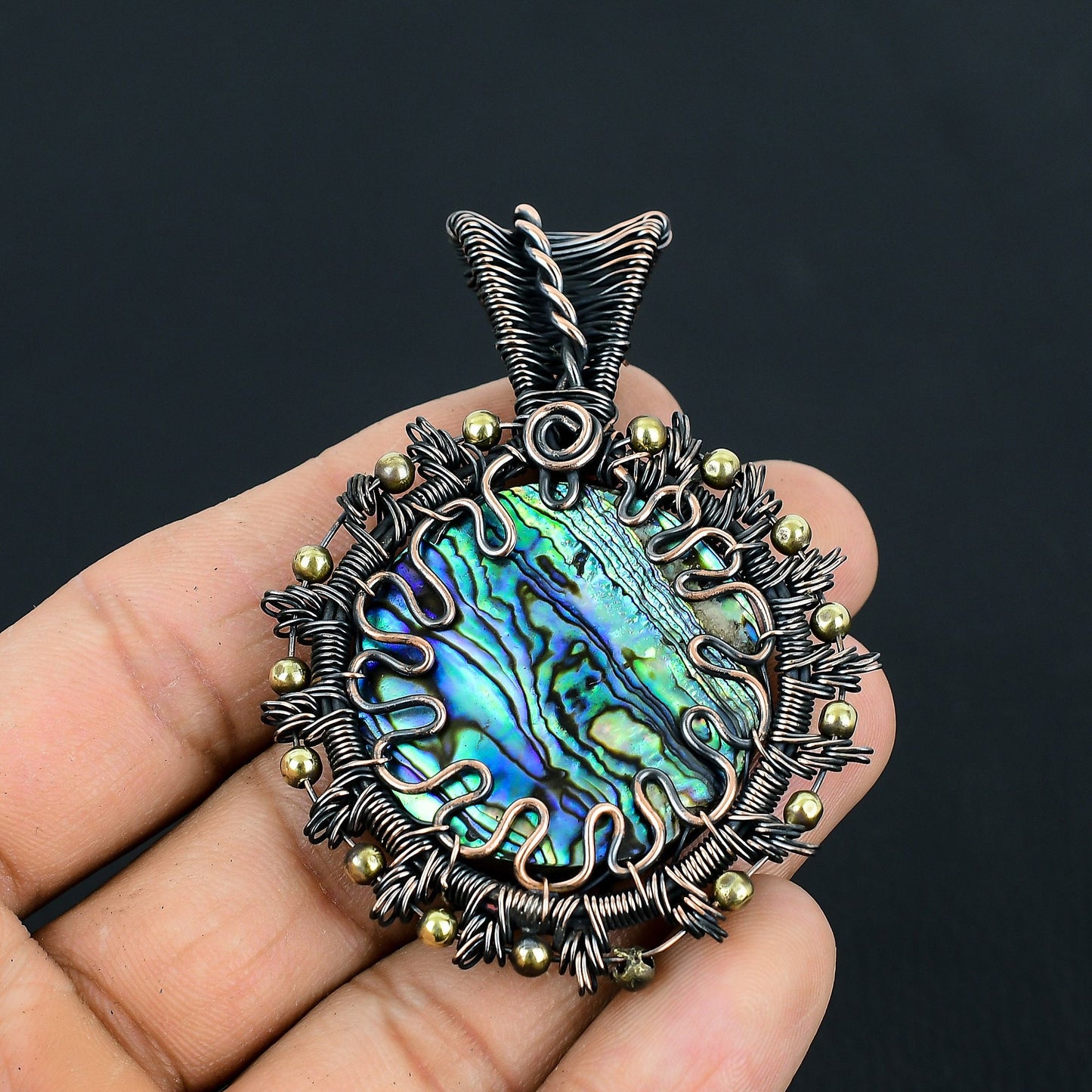 Rainbow Abalone Gemstone Pendant