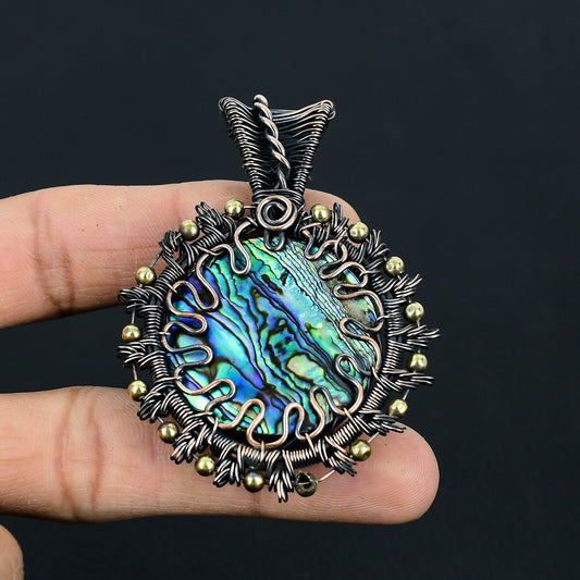 Rainbow Abalone Gemstone Pendant