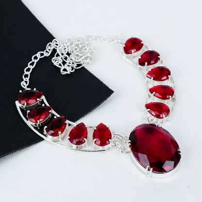 Red Garnet Gemstone Necklace