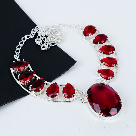 Red Garnet Gemstone Necklace