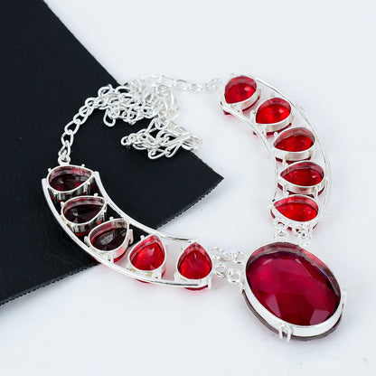 Red Garnet Gemstone Necklace