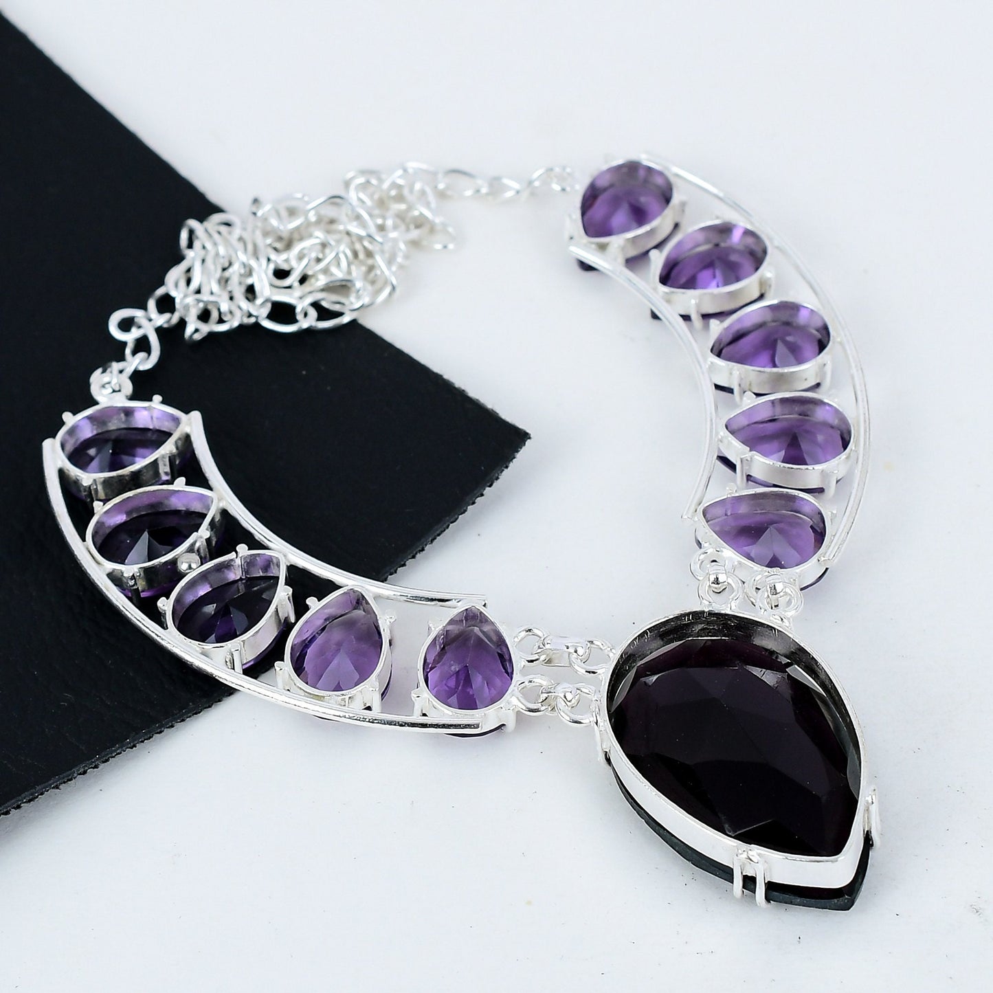 Dark Pink Amethyst Gemstone Necklace