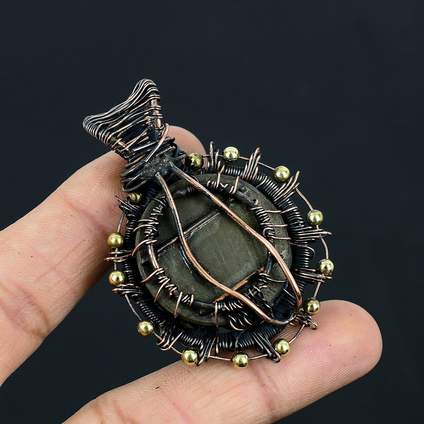 Golden Pyrite Gemstone Pendant