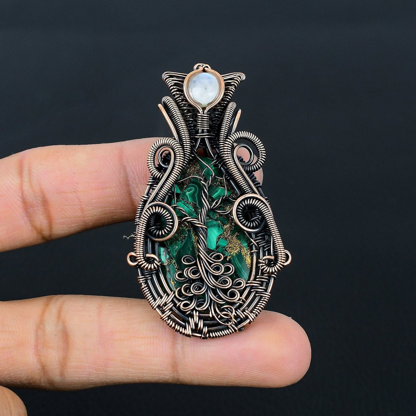 Green Malachite Gemstone Pendant