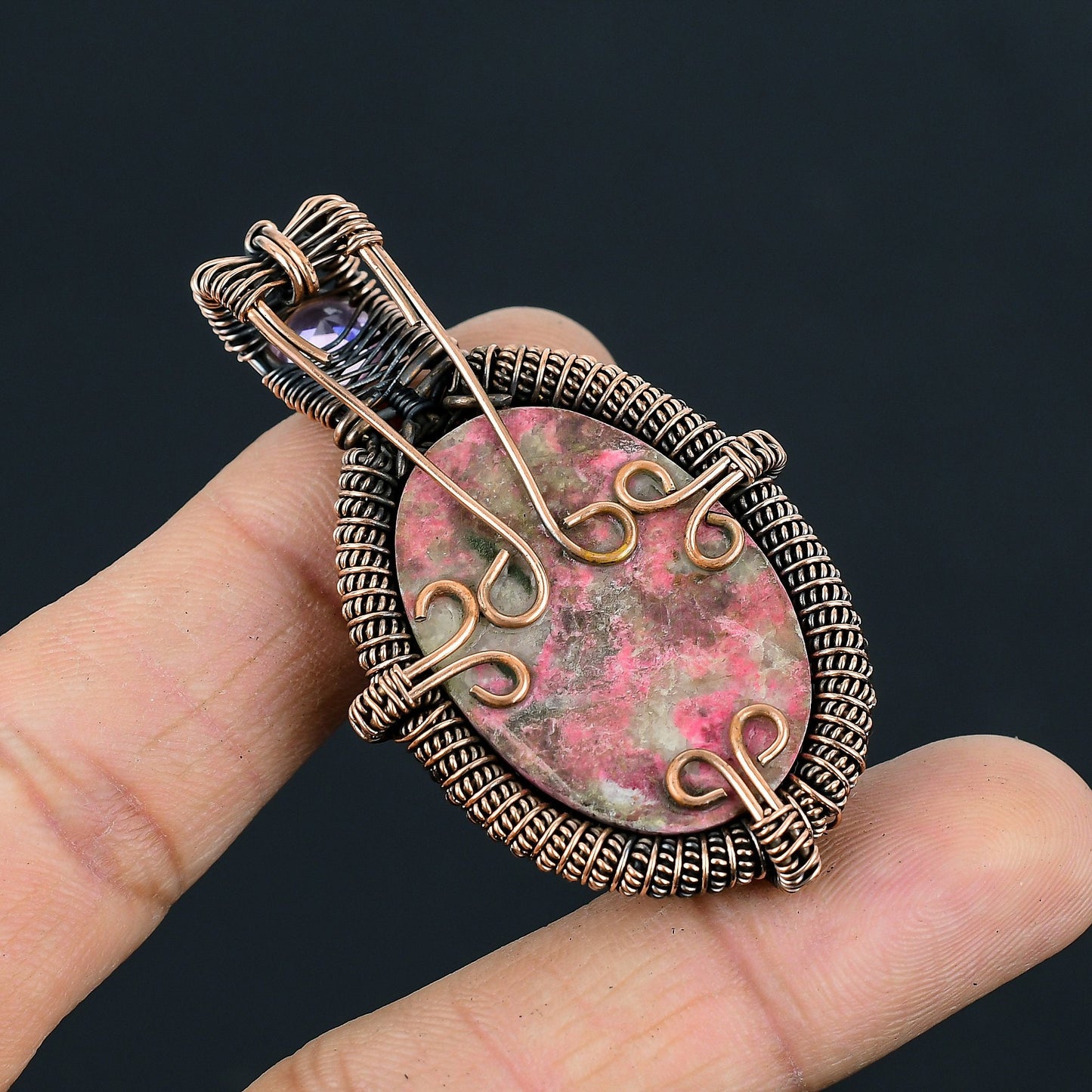 Pink Thulite Gemstone Pendant