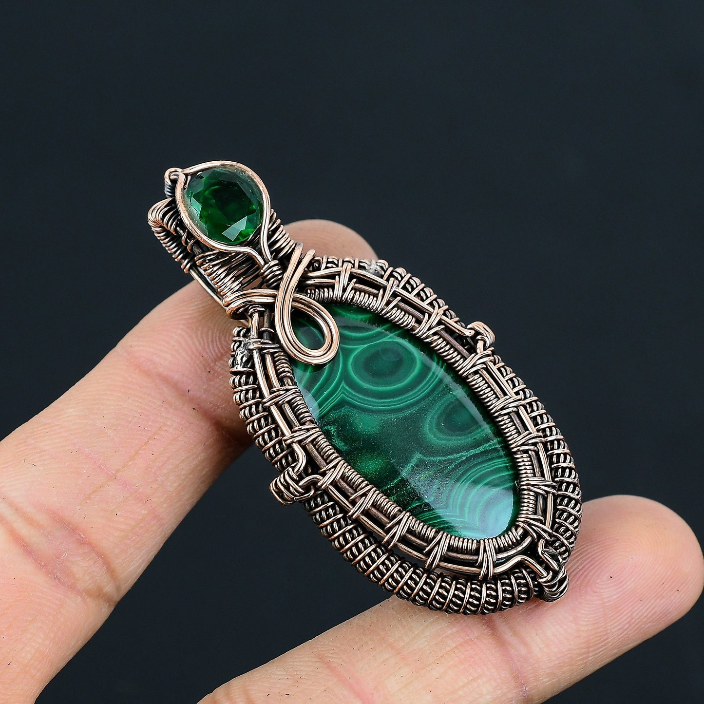 Green Malachite Gemstone Pendant
