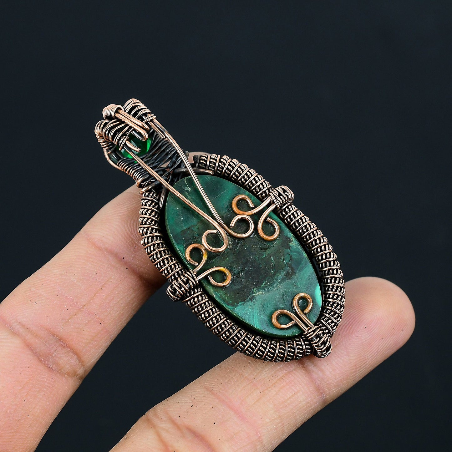 Green Malachite Gemstone Pendant