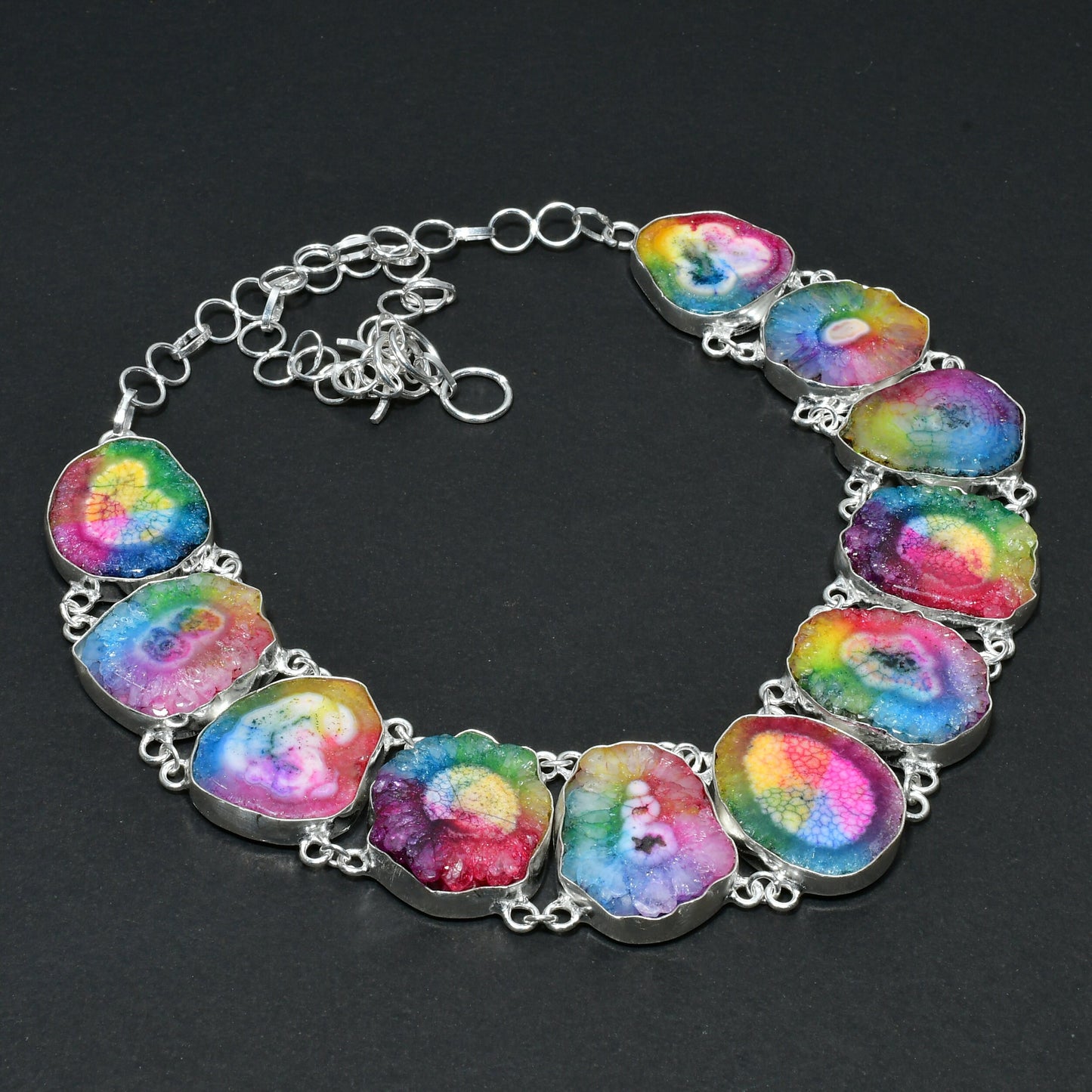 Rainbow Solar Quartz Necklace & Bracelet Set