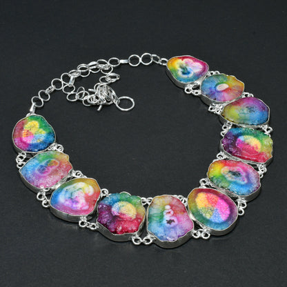 Rainbow Solar Quartz Necklace & Bracelet Set
