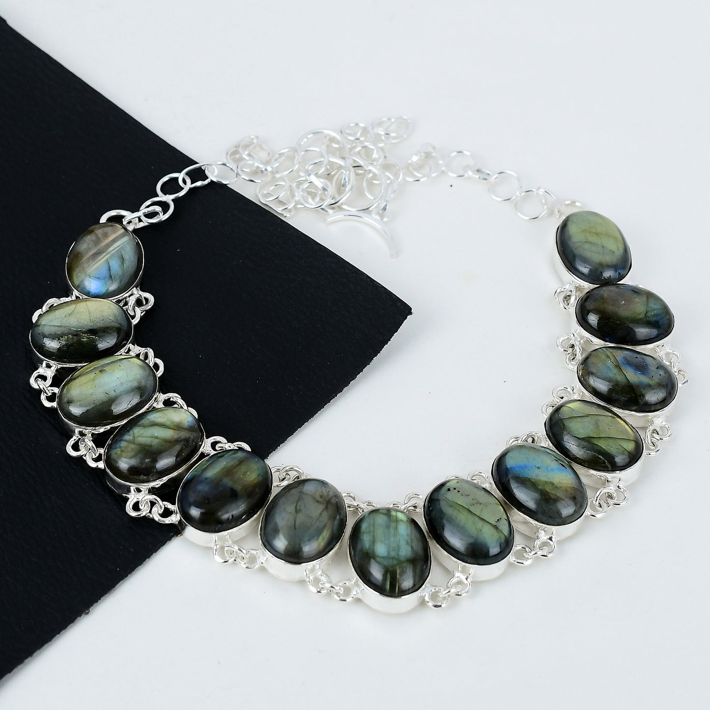 Blue Flash Labradorite Gemstone Necklace