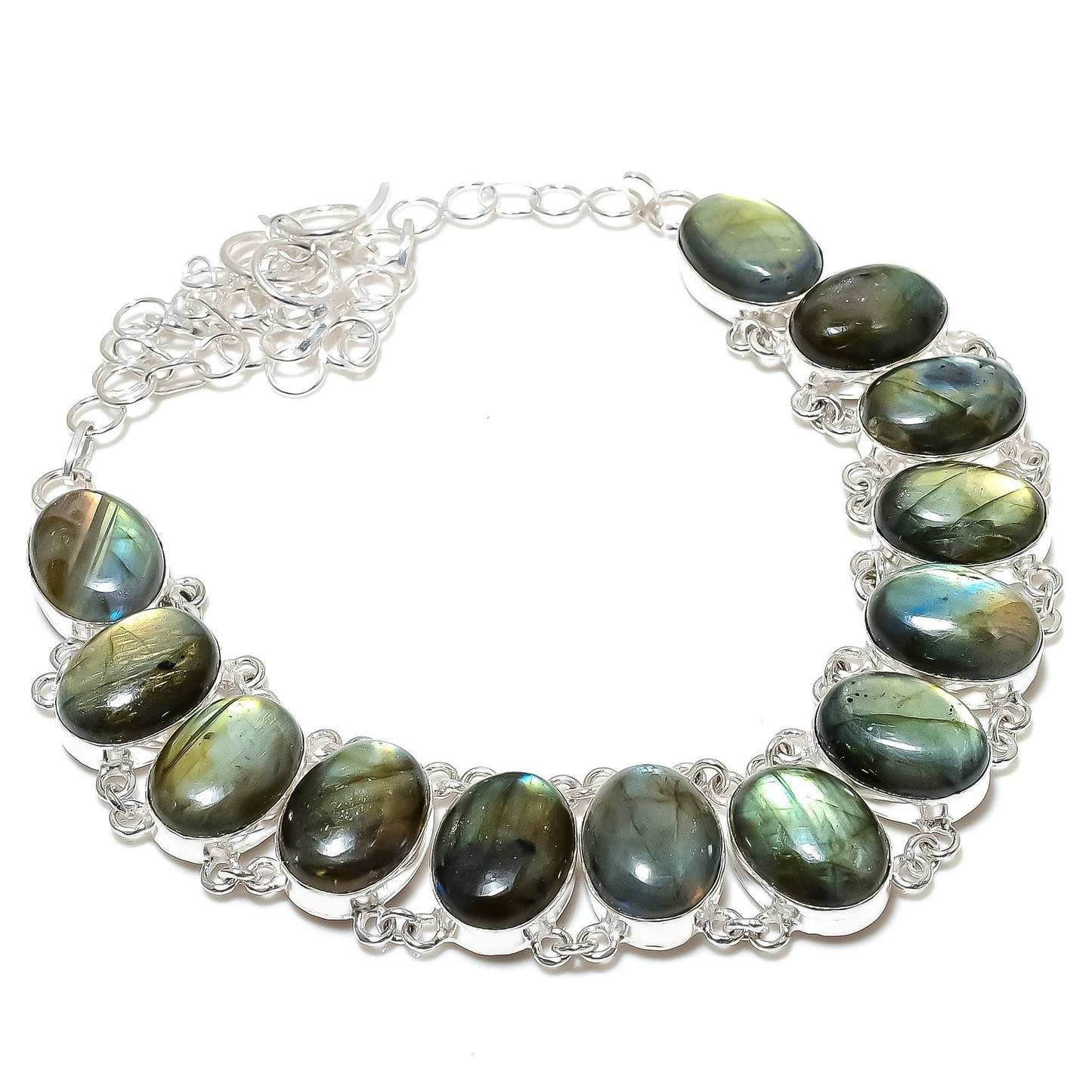 Blue Flash Labradorite Gemstone Necklace