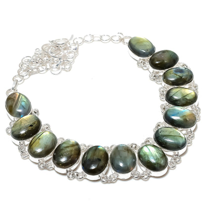 Blue Flash Labradorite Gemstone Necklace