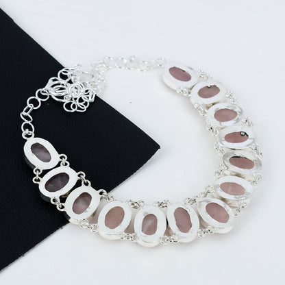 Pink Rose Quartz Gemstone Necklace