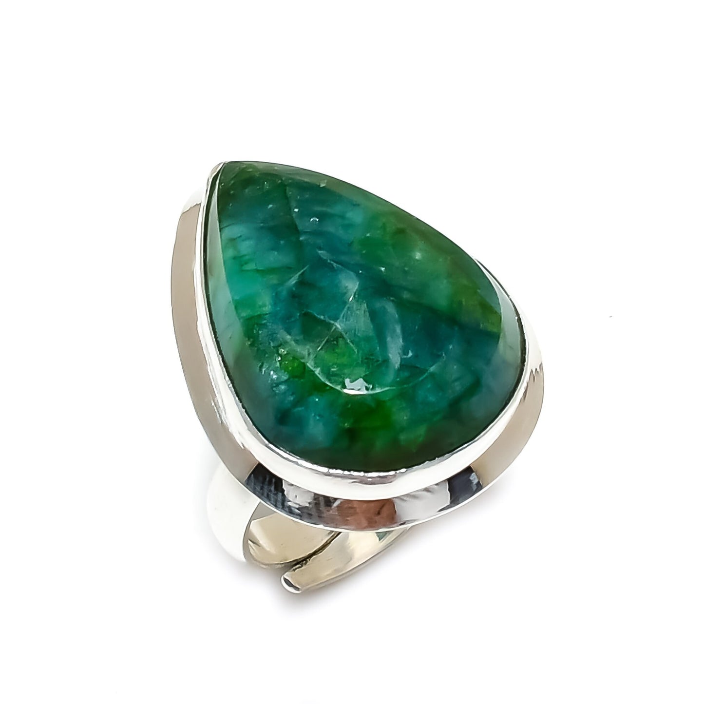 Emerald Green Pear Gemstone Ring