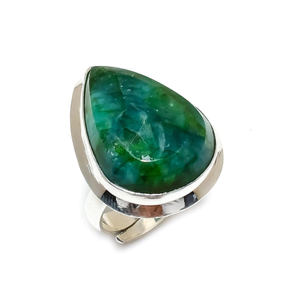 Emerald Green Pear Gemstone Ring