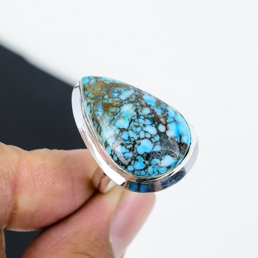Turquoise Pear Sterling Silver Ring