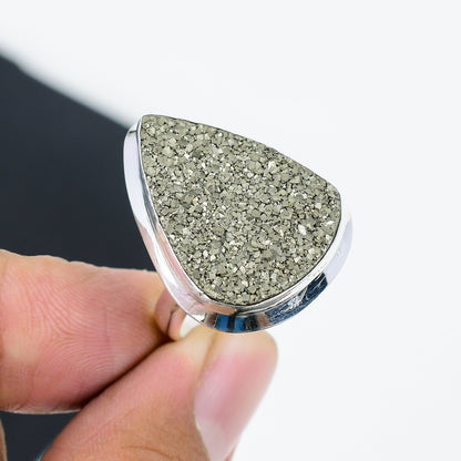 Gold Pyrite Druzy Ring