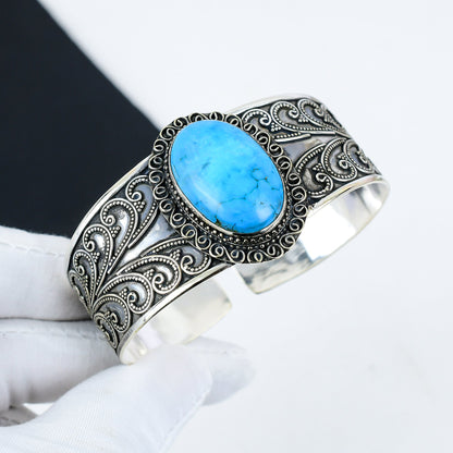 Turquoise Gemstone Sterling Silver Bracelet