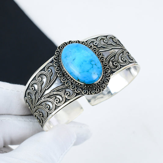 Turquoise Gemstone Sterling Silver Bracelet