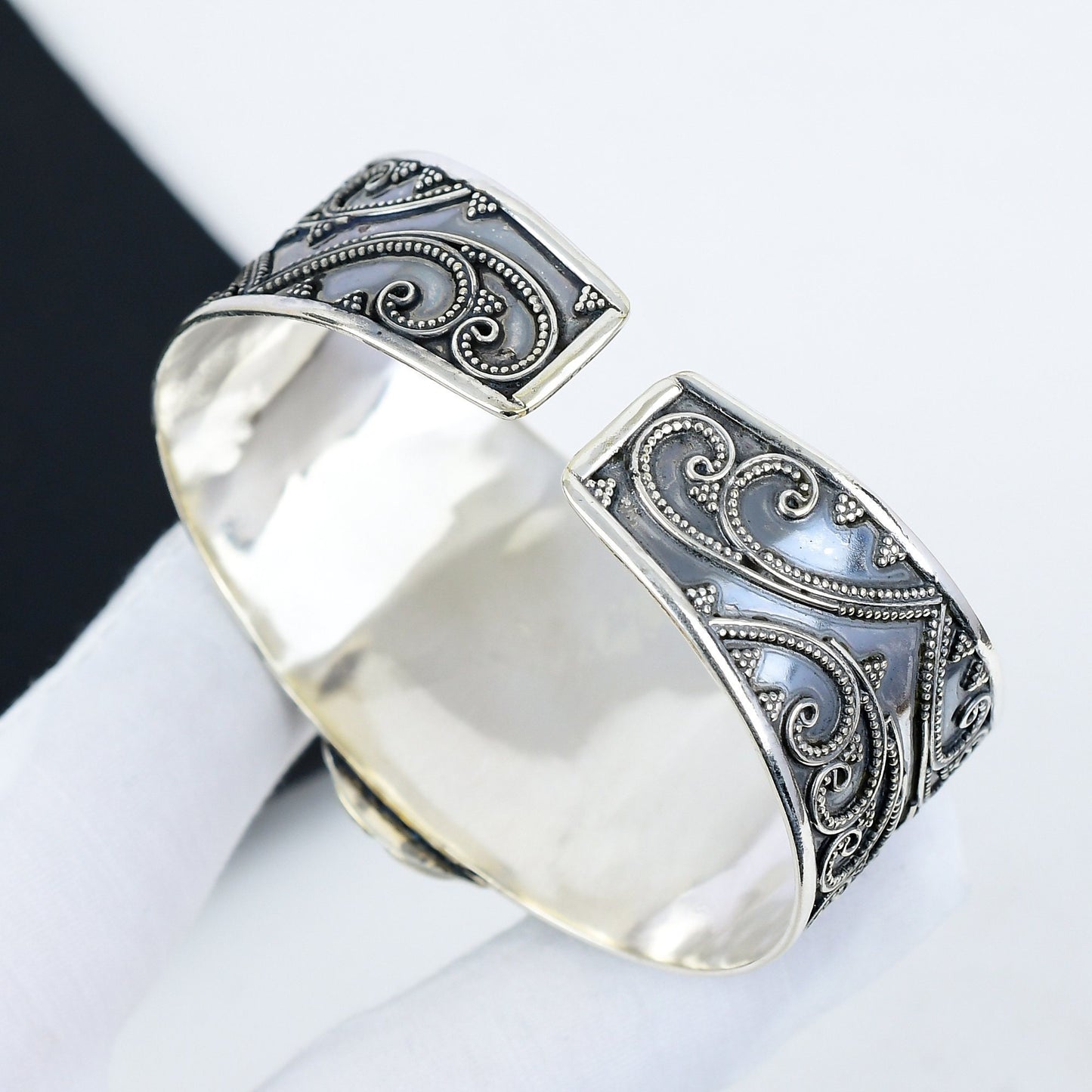 Rainbow Moonstone Sterling Silver Bracelet