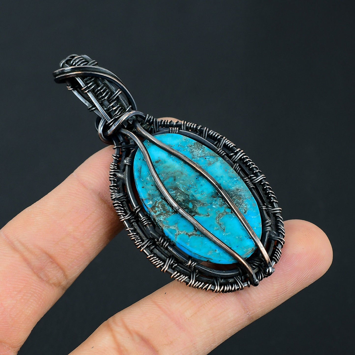 Turquoise Gemstone Tree of Life Pendant