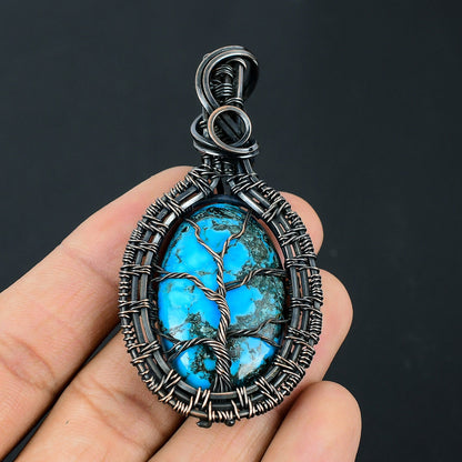 Turquoise Gemstone Tree of Life Pendant