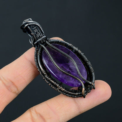 Purple Amethyst Tree of Life Gemstone Pendant
