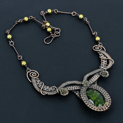Green Peridot Gemstone Necklace