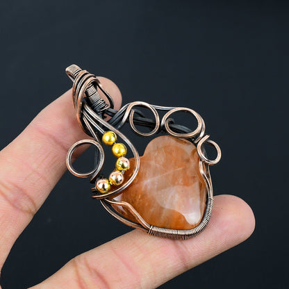 Orange Sunstone Gemstone Pendant