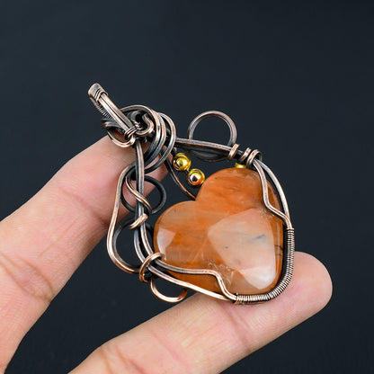 Orange Sunstone Gemstone Pendant