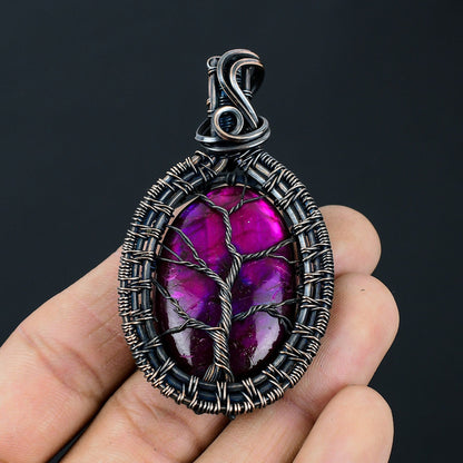 Pink Labradorite Gemstone Pendant