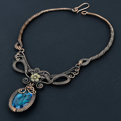Blue Topaz Gemstone Necklace