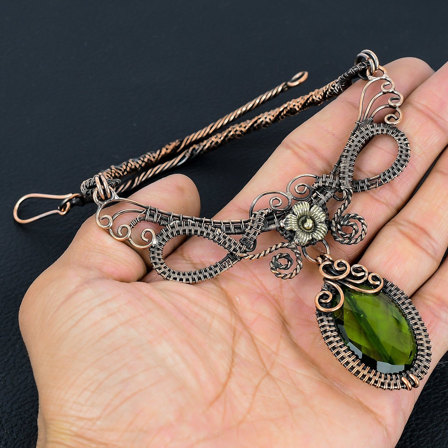 Green Peridot Gemstone Necklace