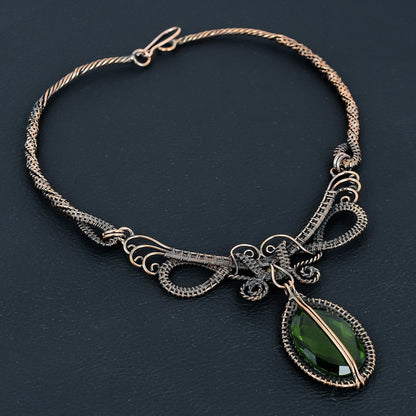 Green Peridot Gemstone Necklace