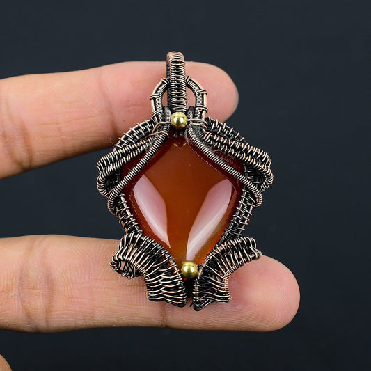 Orange Carnelian Gemstone Pendant