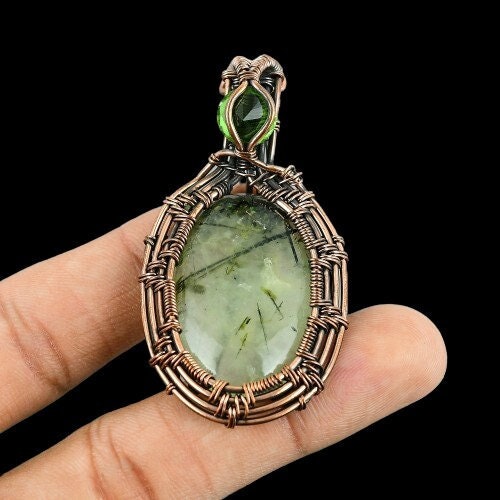 Green Prehnite Gemstone Pendant