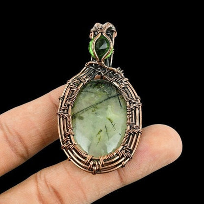 Green Prehnite Gemstone Pendant