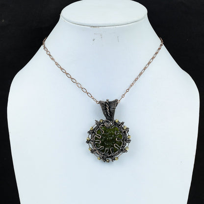 Green Moldavite Gemstone Pendant