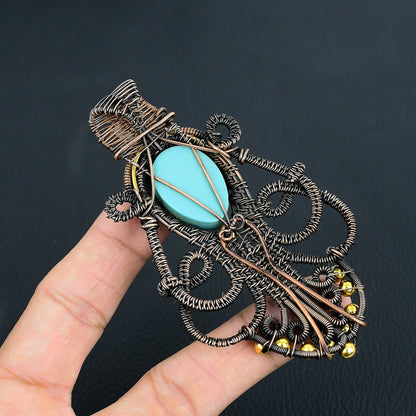 Sea Green Carved Bone Lady Face Gemstone Pendant