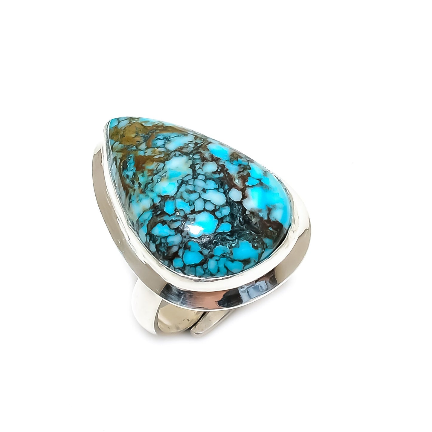 Turquoise Pear Sterling Silver Ring