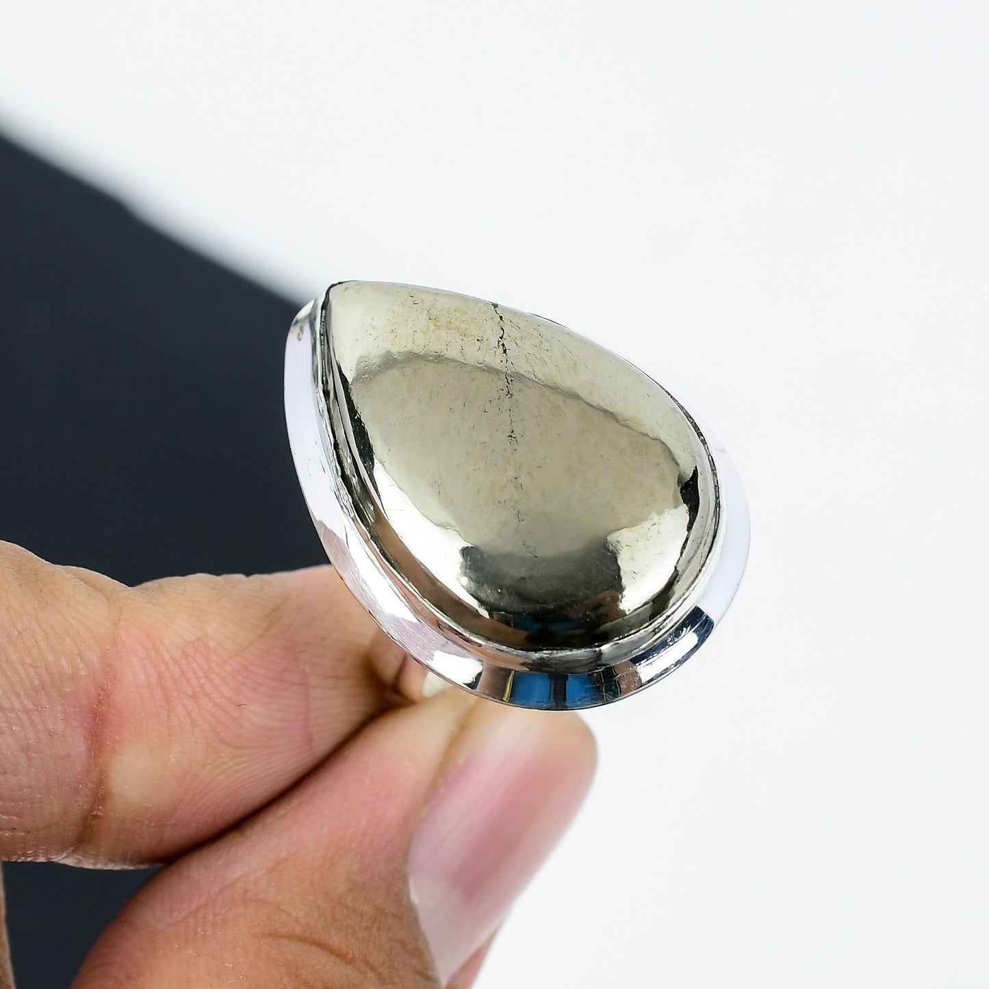 Gold Pyrite Gemstone Ring