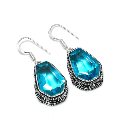 Swiss Blue Topaz Gemstone Earrings
