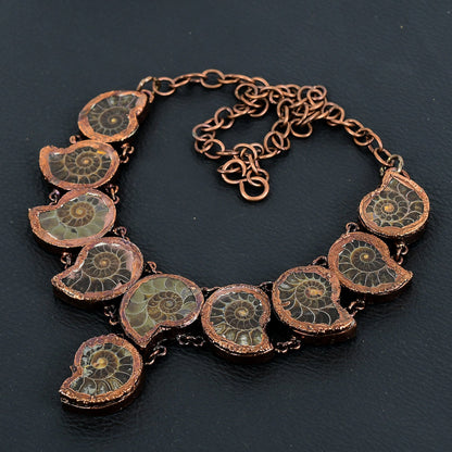 Copper Ammonite Gemstone Necklace