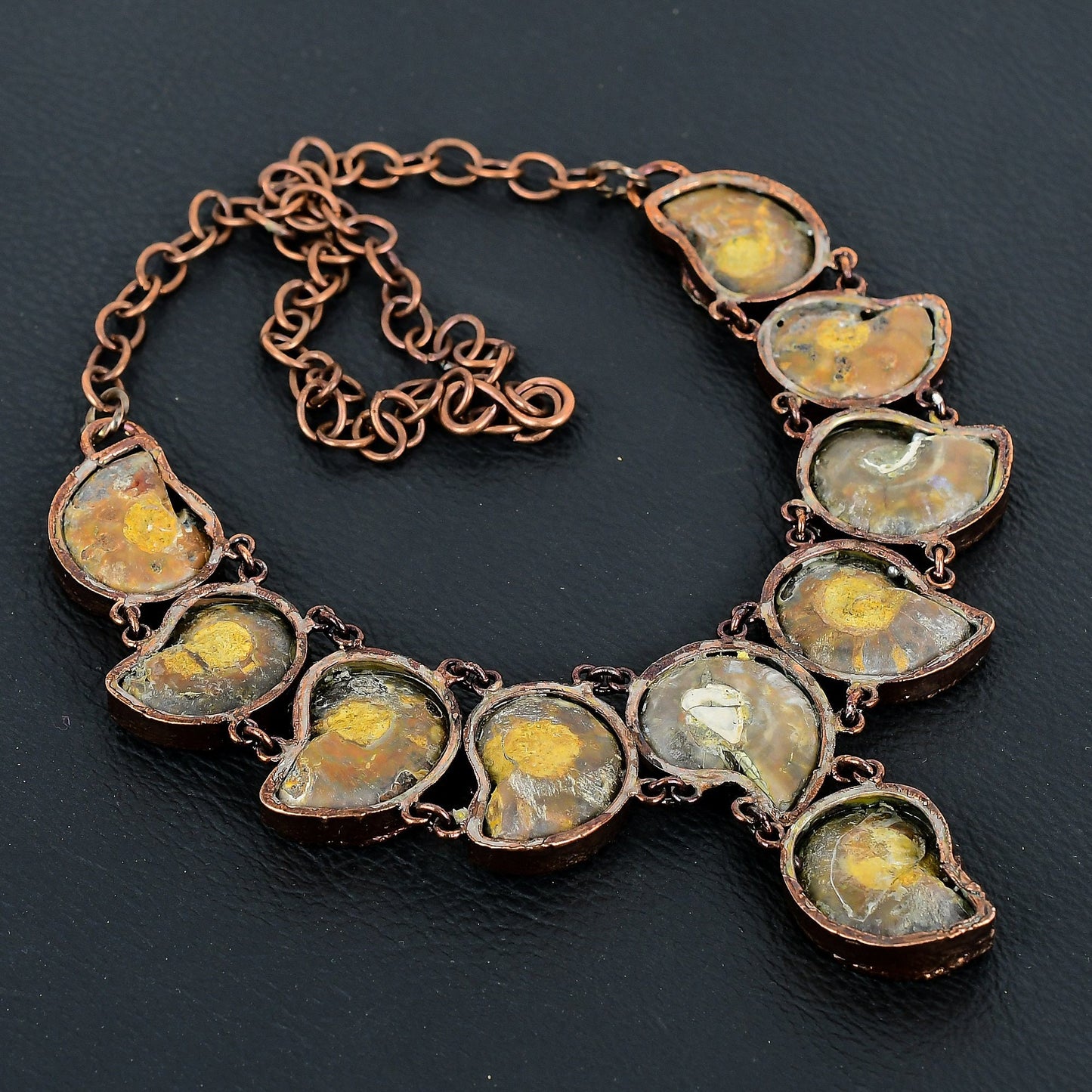 Copper Ammonite Gemstone Necklace